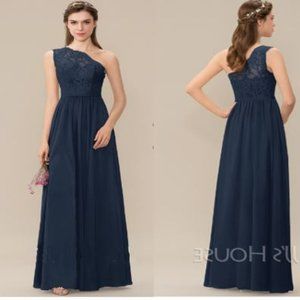 JJ's House Dark Navy Blue Maxi Bridesmaid Dress
